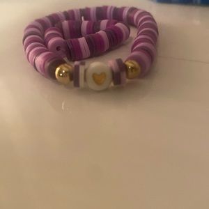 Clay bead bracelet and matching ring